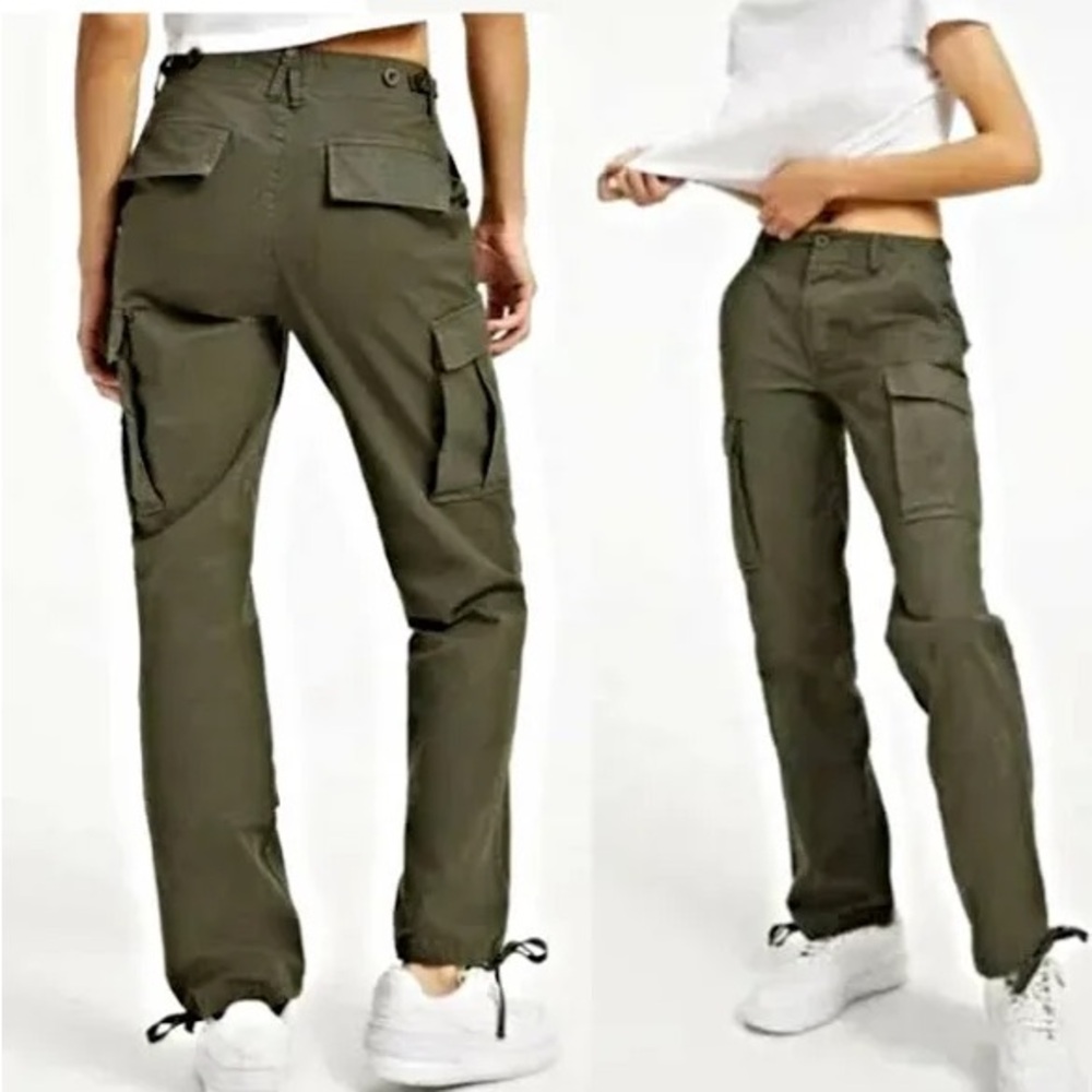 Good American Olive Cargo Pants
